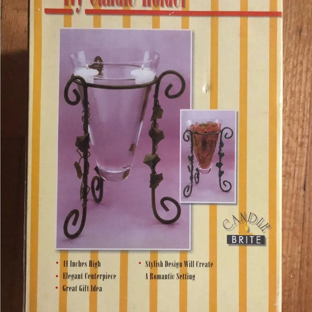 CANDLE BRITE Ivy Candle Holder. DavcoSilver Ltd Home Decor